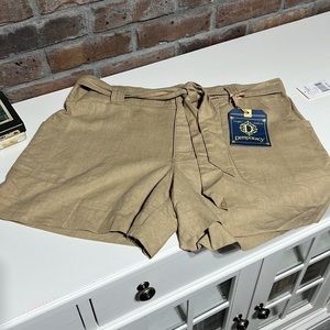 DEMOCRACY linen blend shorts